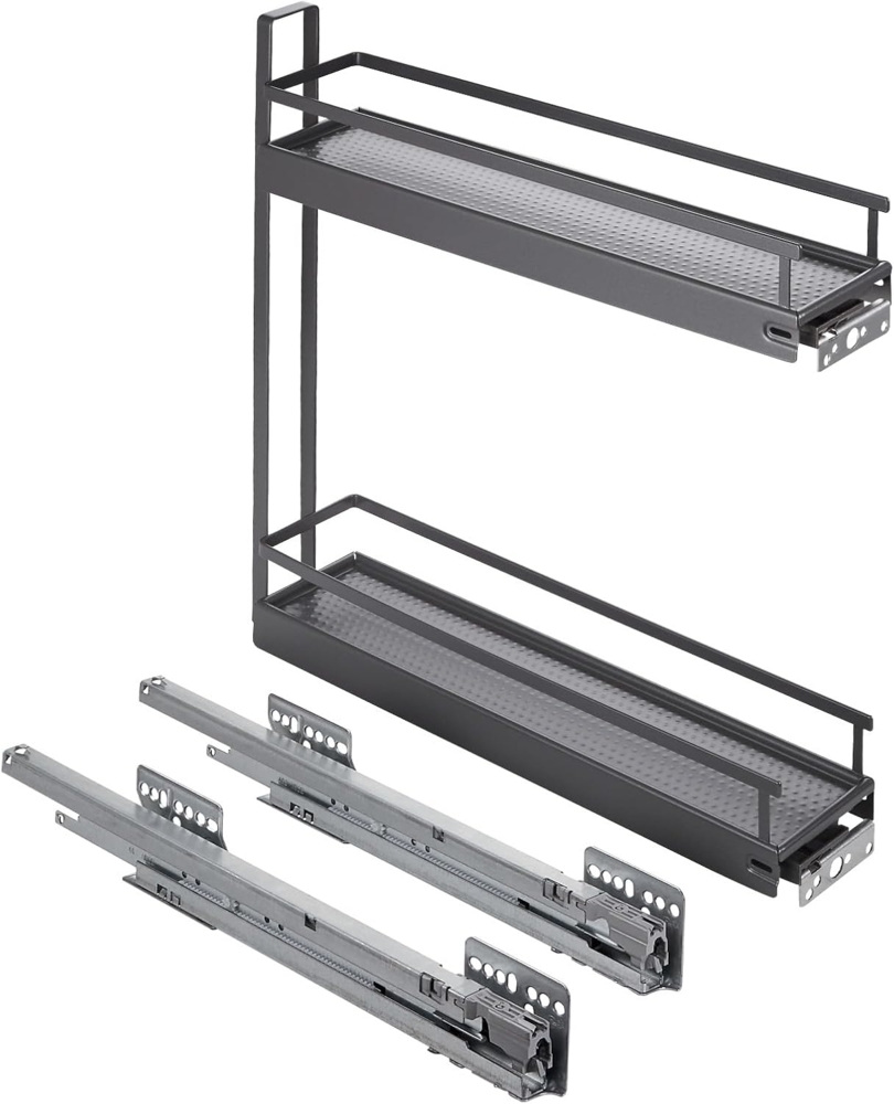 SO-TECH® Auszugsunterschrank 15er Unterschrankauszug ARENA Style 90° anthrazit 2-etagig Seitenmontage rechts passend für 15 cm breite Schränke Bild 1