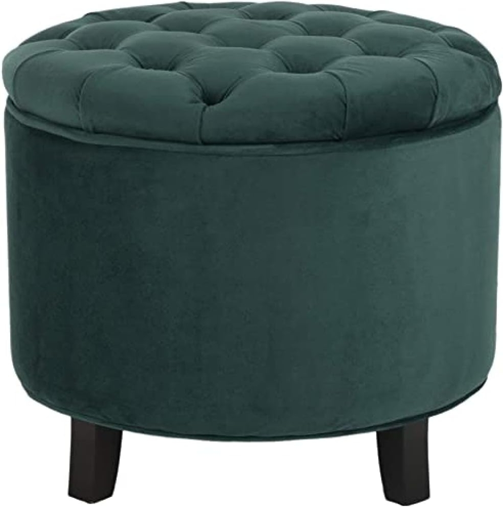 SAFAVIEH Upholstered Ottoman, in Marine, 55 X 55 X 50 Bild 1