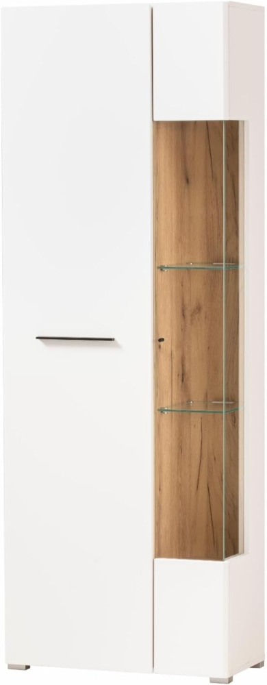 Vitrine Lavell in weiß matt und Eiche 72 x 200 cm Bild 1