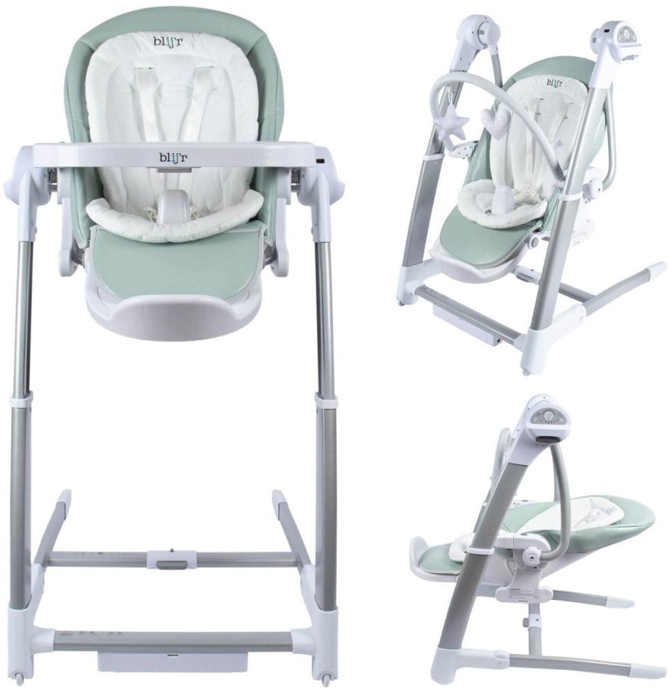 Blijr Guusje Baby-& Kinderstuhl Minzgrün nutzbar als Hochstuhl, Esszimmerstuhl und Schaukelstuhl Bild 1