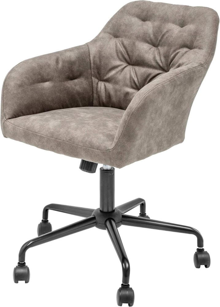 riess-ambiente Drehstuhl DUTCH COMFORT taupe / schwarz (Einzelartikel, 1 St), Büro · Microfaser · Rollen · höhenverstellbar · mit Armlehne · Design Bild 1