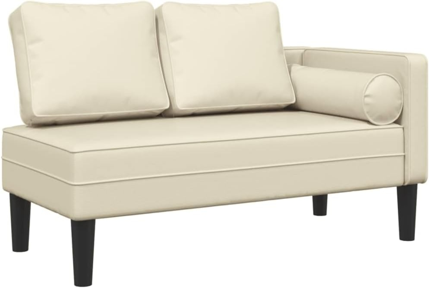 vidaXL Chaiselongue mit Kissen Creme Kunstleder, 116,5 x 62 x 57,5 cm Bild 1