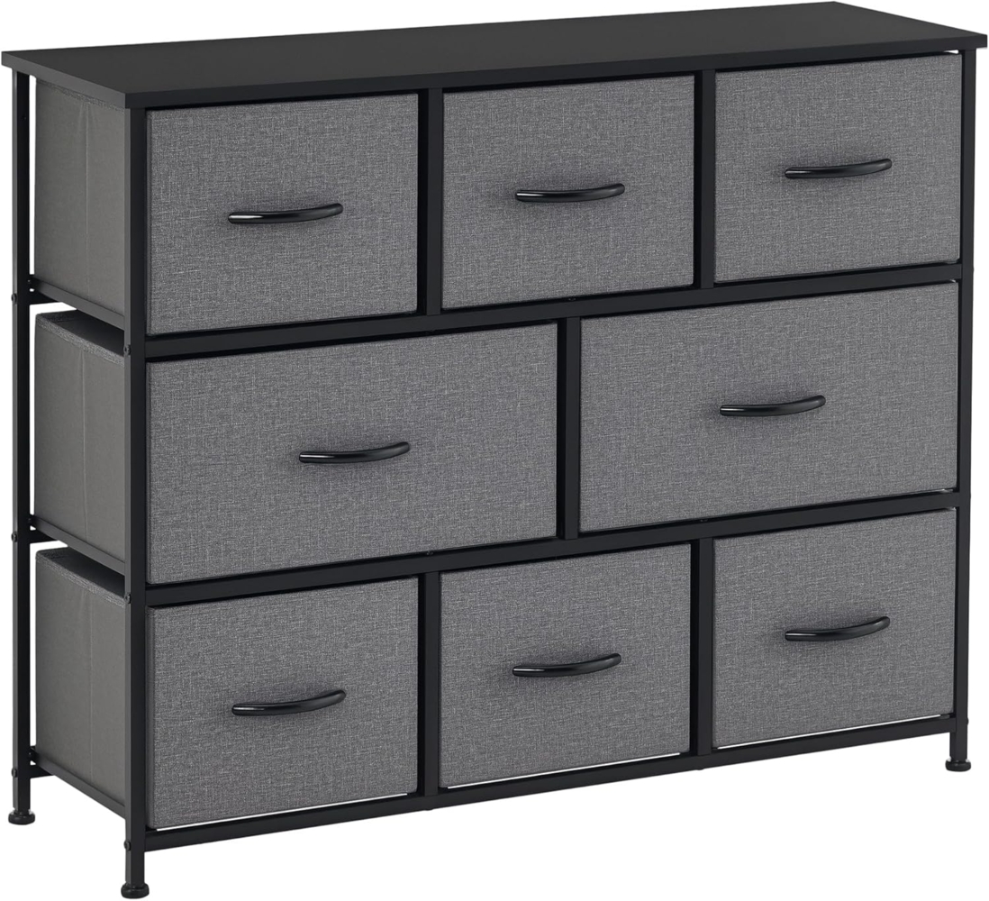 HOMCOM Kommode Aufbewahrungsschrank mit Griffen, Metallgestell, Modern-Design (Sideboard, 1 St, Kommodenschrank), für Schlafzimmer, Wohnzimmer Dunkelgrau Bild 1
