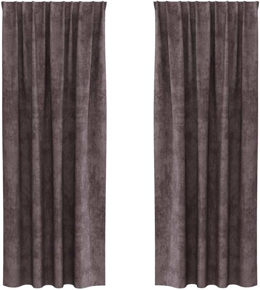 vidaXL Vorhang mit Vorhängen 2 pcs Braun 245 x 140 cm Samt 4107696 Bild 1