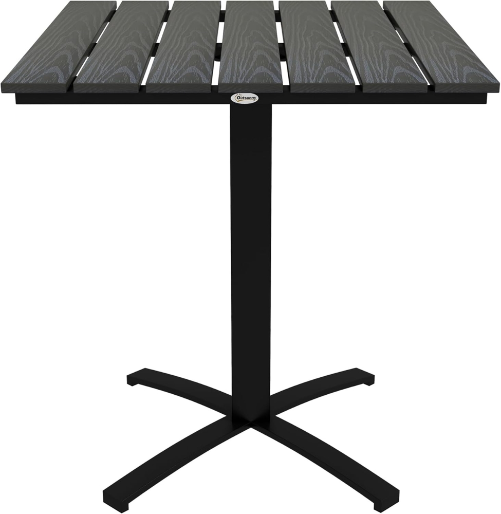 Outsunny Gartentisch Esstisch für 4 Personen (Balkontisch, 1-St, Terrassentish), für Terrasse, Alu, Grau, 70 x 70 x 76 cm Bild 1