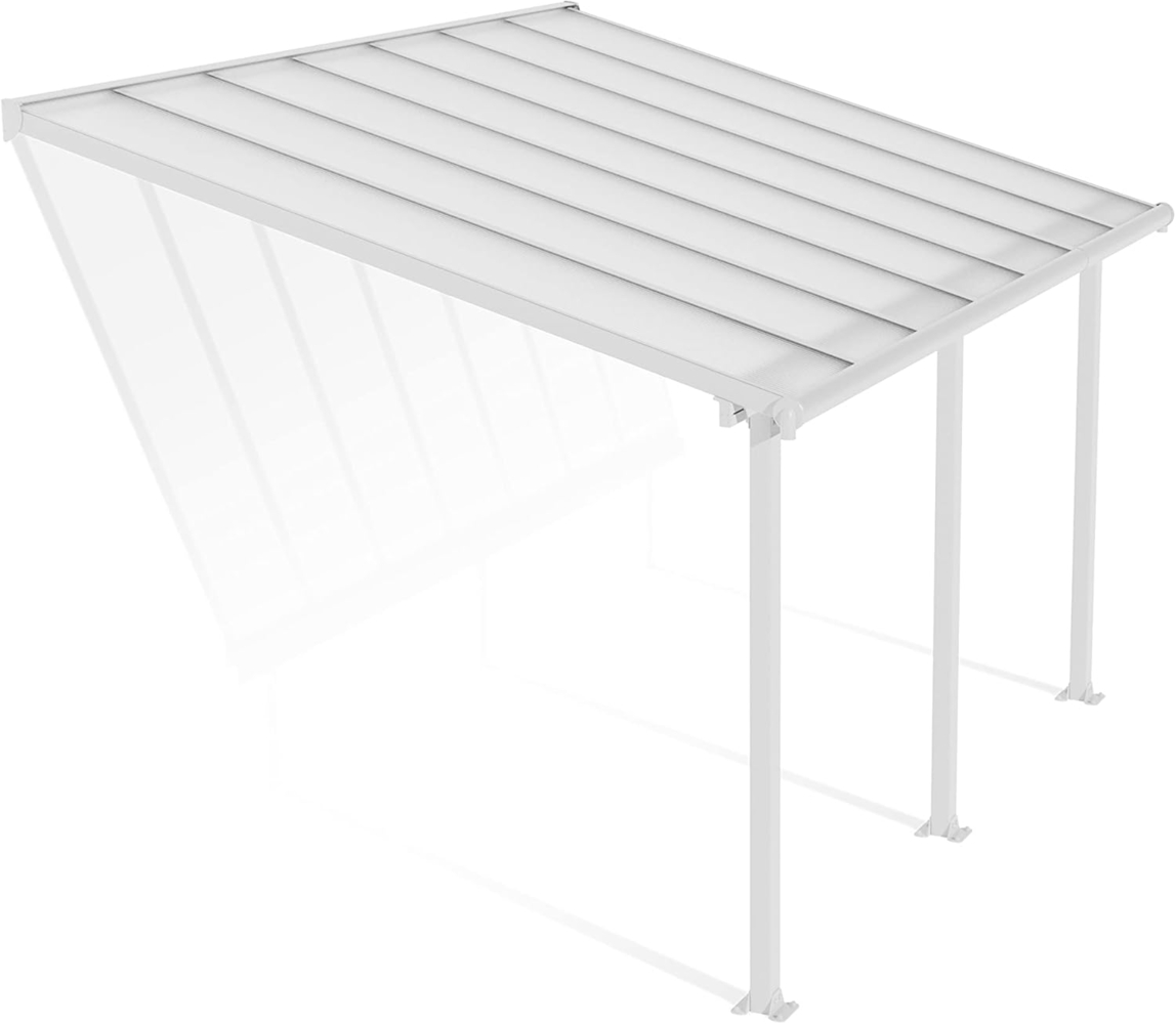 Canopia by Palram Terrassenüberdachung Alu Olympia 3X4.25 Polycarbonat Hohlkammerplatten Pergola 425x295 cm Weiss zur Überdachung ihrer Terrasse Bild 1