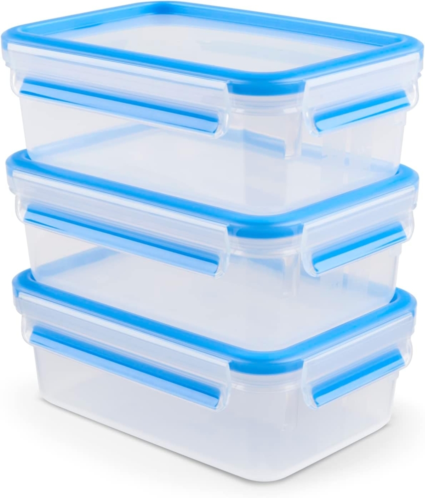 Emsa 508558 Clip & Close Frischhaltedosen | 3-teiliges Set | 3x1 L | -40 bis +100 Grad | Kunststoff | 100 % Dicht | Besondere Frische-Dichtung Bild 1