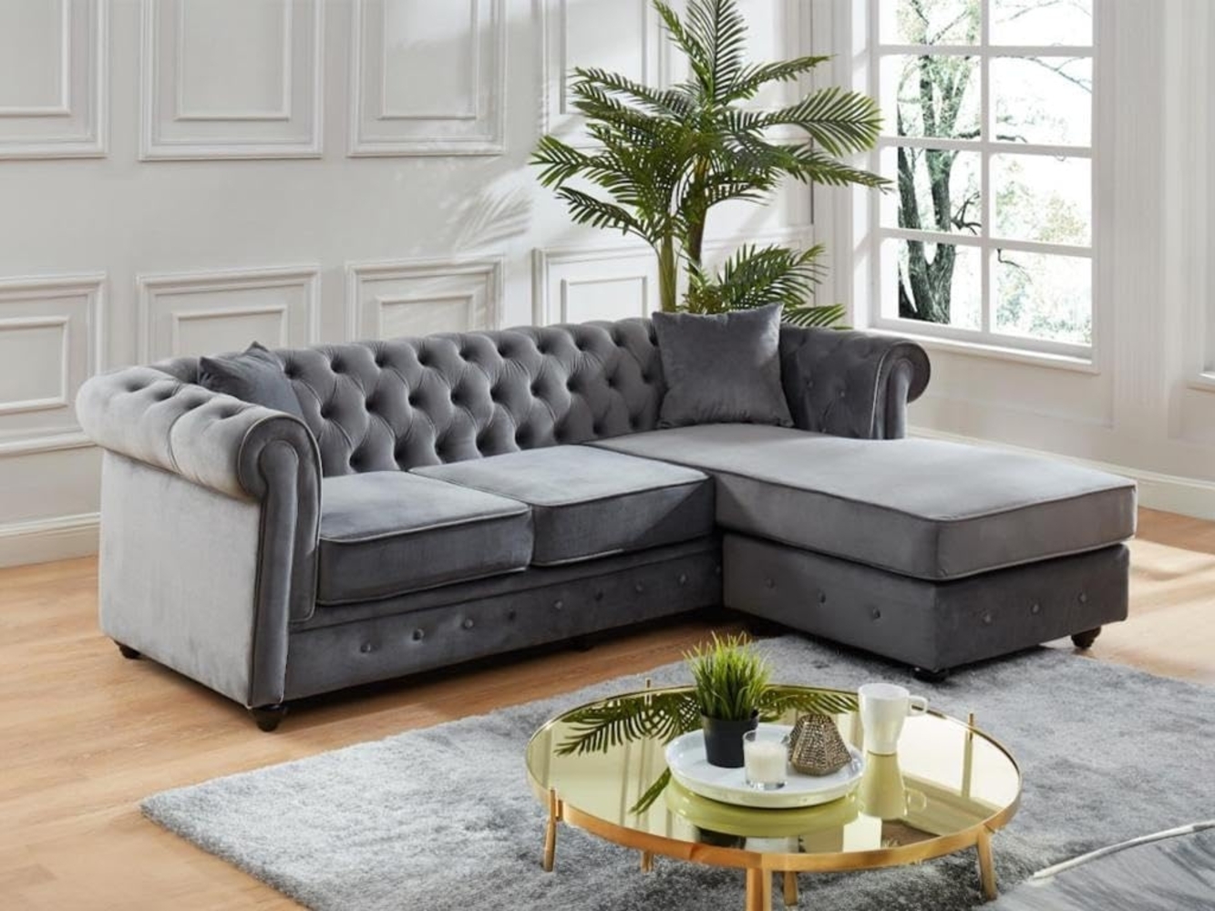 Chesterfield Ecksofa Samt TOLEDO Bild 1