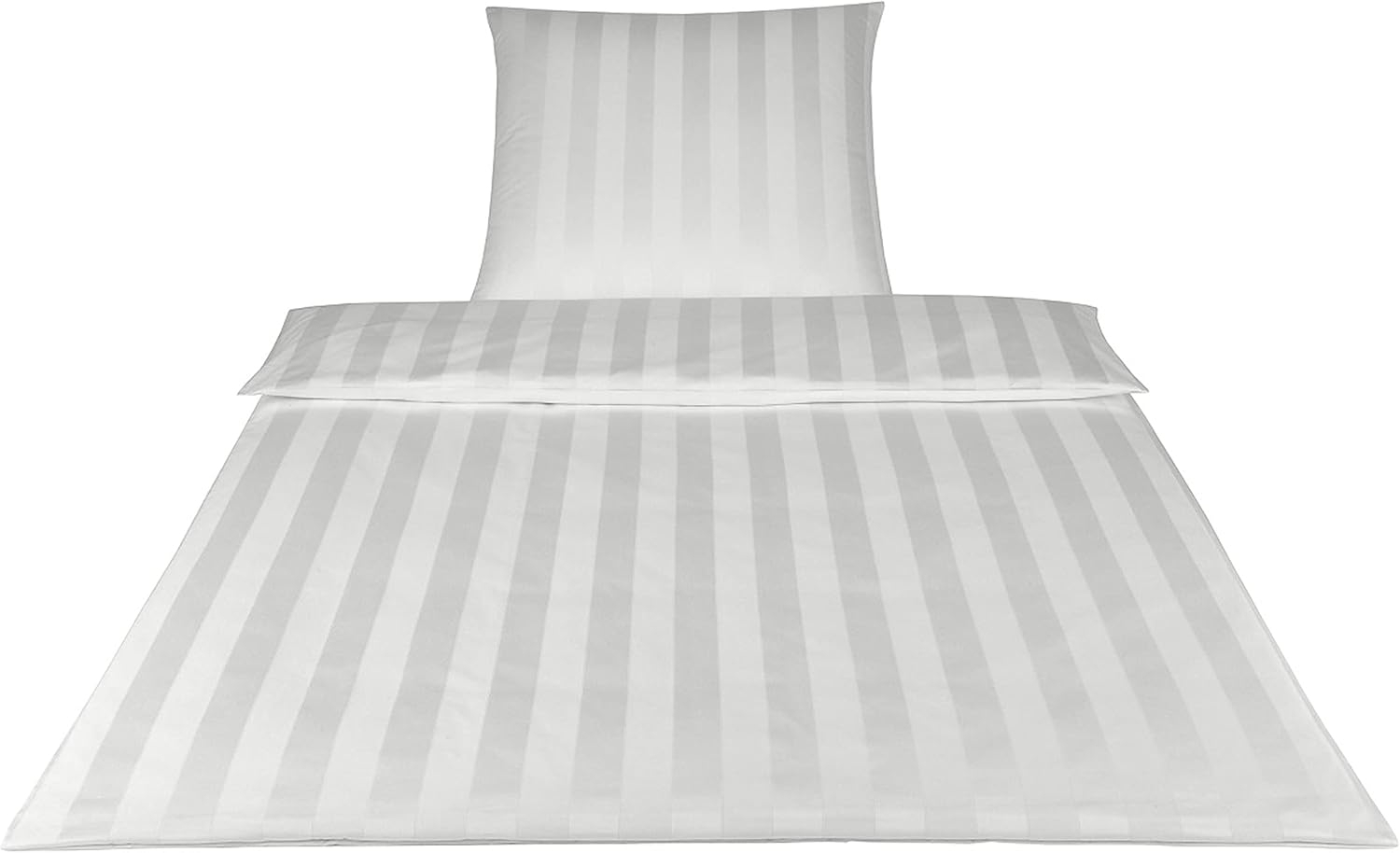 elegante Mako-Satin Bettwäsche Noblesse weiß|200x220 cm + 2 x 80 x 80 cm Bild 1