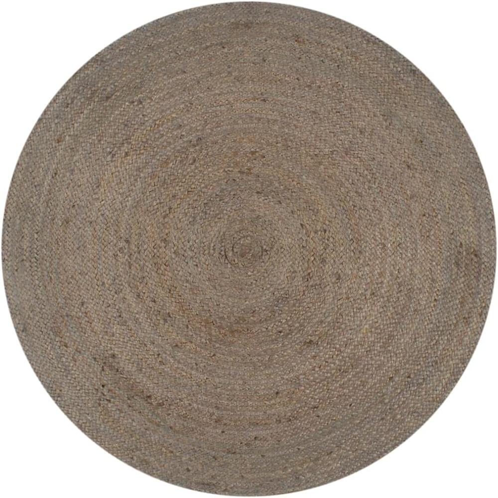 vidaXL Teppich Handgefertigt Jute Rund 90 cm Grau 133662 Bild 1