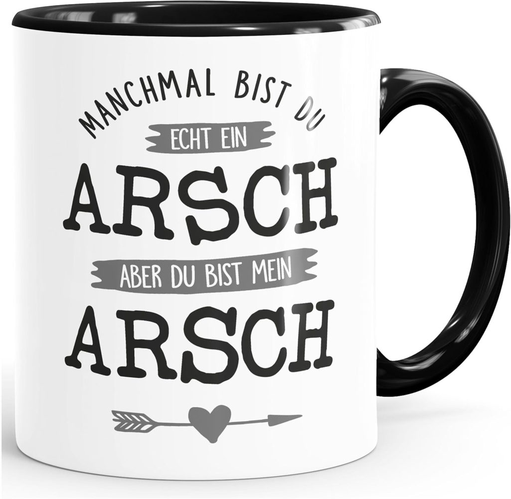 MoonWorks Tasse Kaffee-Tasse Spruch Manchmal bist du echt ein Arsch Geschenk Liebe Liebeserklärung ironisch Moonworks®, Keramik Bild 1
