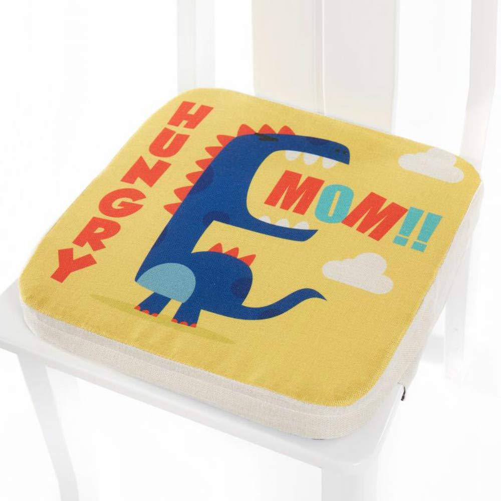 Kinder Sitzkissen Sitzerhöhung Stuhl, Enhome Baby Zerlegbar Tragbar Sitzkissen Cartoon Quadratische Kleinkinder Esszimmerstuhl ErhöHen Pad Esszimmer Boostersitze (Dinosaurier,40x40x5cm) Bild 1