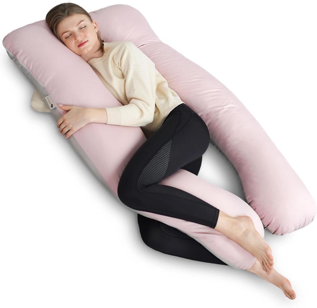 sei Design Seitenschläferkissen XXL gesteppt, multifunktionales Jumbo Komfortkissen I XXL Stillkissen Schwangerschaftskissen U Form Seitenschläfer Kissen Body Pillow Bild 1