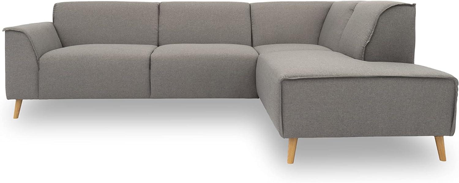 DOMO Collection Ecksofa Jules, Skandinavisches Sofa mit Federkern, 263 x 191 x 81 cm, Eckcouch in silber Bild 1