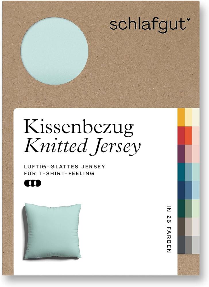 Kissenbezug Knitted Jersey aus Bio-Baumwolle mit Elasthan, bügelfrei, Schlafgut (1 Stück), besonders fein gestrickt, Kissenhülle mit farbigem Reißverschluss Bild 1