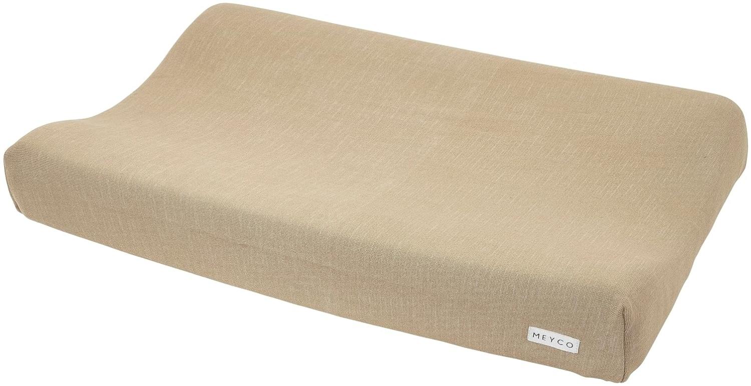 Meyco Baby Knit Basic Wickelauflagenbezug (weich und hautfreundlich, aus 100% Baumwolle, waschbar, einfache Pflege, trocknergeeignet, Größe: 50x70 cm), Taupe Bild 1