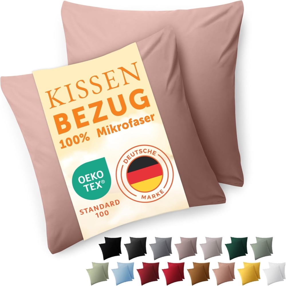 Blumtal Kissenbezüge aus gebürstetem Mikrofaser-Gewebe, (2 Stück), mit Reißverschluss oder Verschlusslasche Bild 1