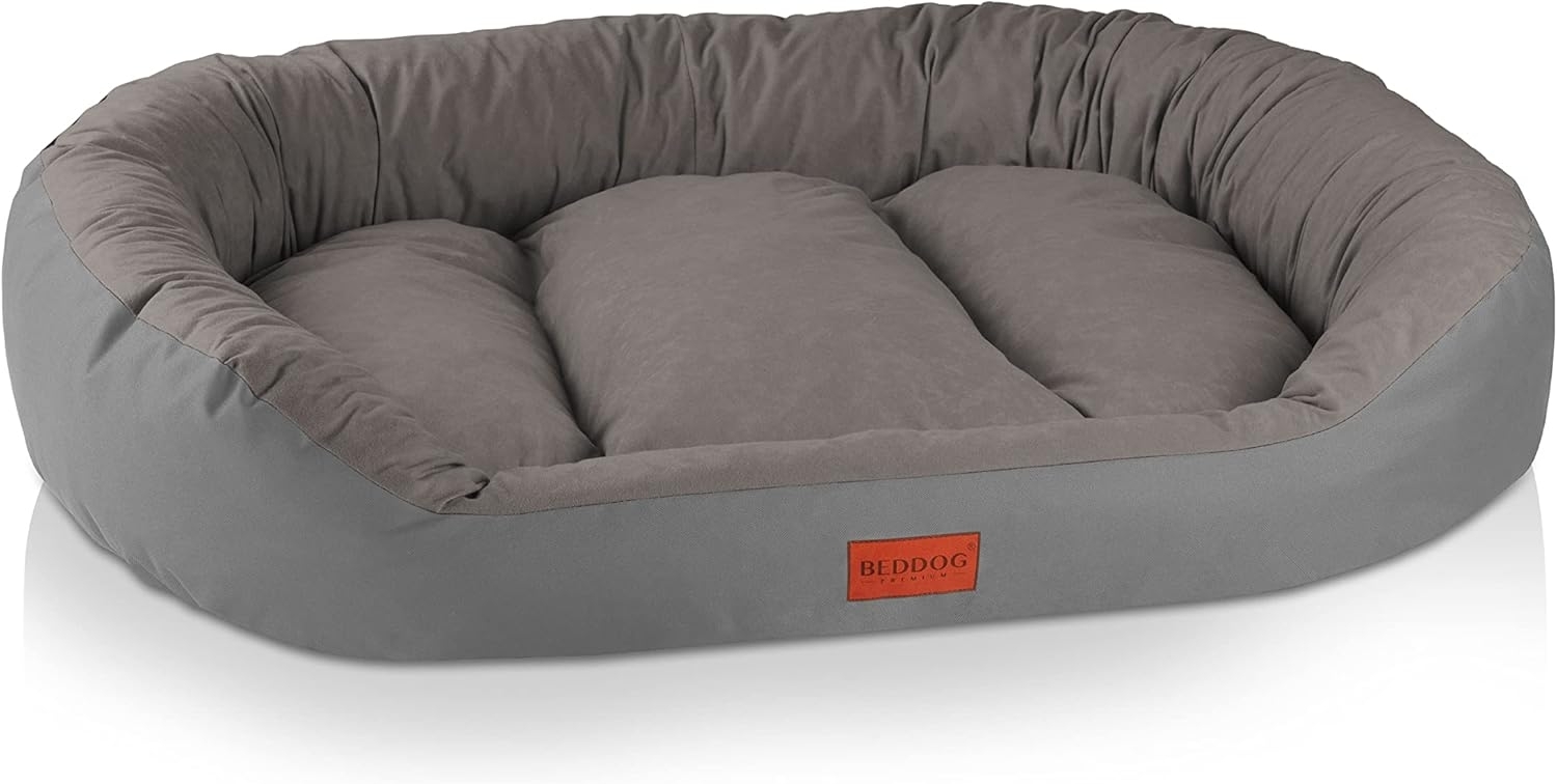 BedDog Hundebett Grosse Hunde - Hundekissen - Hundekorb - Ovales Hundekörbchen - Hundesofa - Hundebetten für Große Hunde - Dog Bed - Hunde Bett - Körbchen Hund aus Alicante-Gewebe XXL, STEEL-GREY (grau) Bild 1