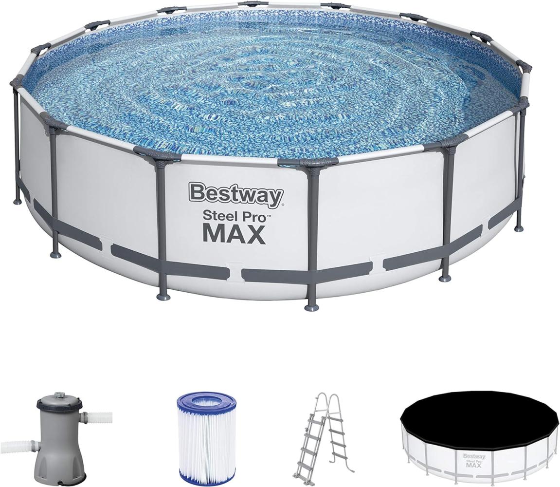 Bestway 'Steel Pro Max 427 x 107 cm' Pool Swimmingpool rund Pumpe Leiter Cover Bild 1