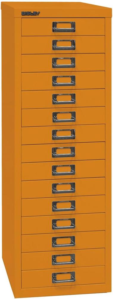 Bisley MultiDrawer™, 39er Serie, DIN A4, 15 Schubladen, Farbe orange Bild 1