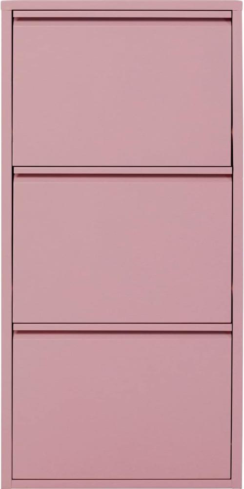 Kare Design Schuhschrank Caruso, Rosa, Stahl, mit 3 Klappen, Schuhablage für 6 Paar Schuhe, schmal, platzsparend, hoch, Schuhregal, Eingangsbereich, 103x50x15 cm (H/B/T) Bild 1