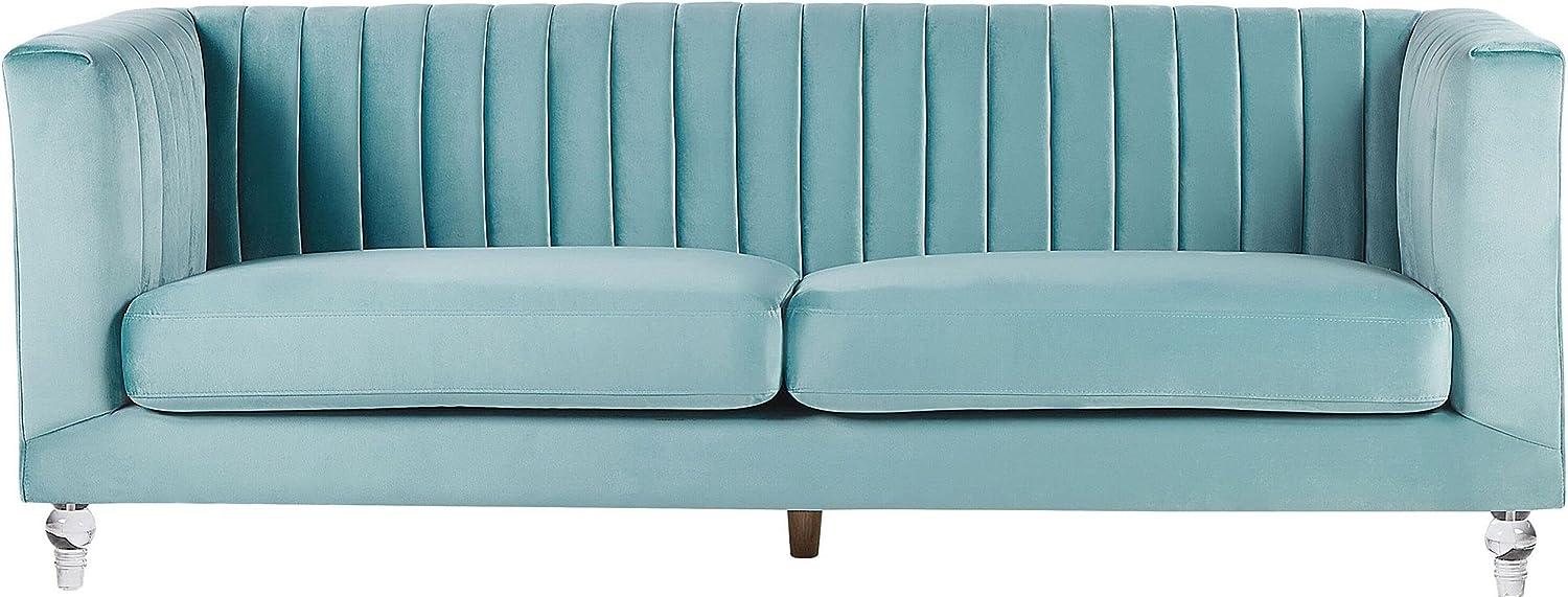 3-Sitzer Sofa Samtstoff hellblau ARVIKA Bild 1