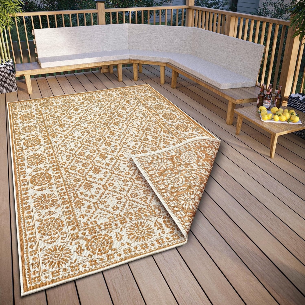 NORTHRUGS Teppich Curacao, rechteckig, Höhe: 5 mm, In-& Outdoor, Läufer, Wetterfest, Balkon, Wohnzimmer, Wasserfest Bild 1