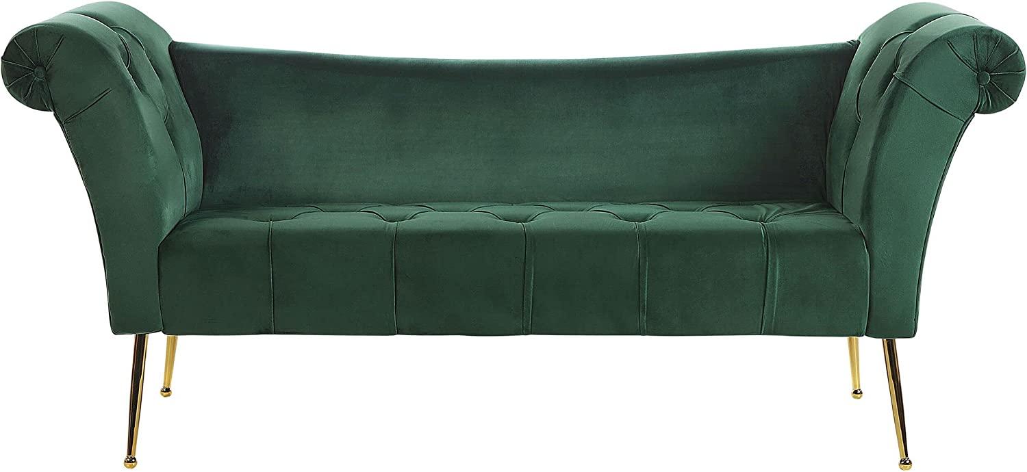 Chaiselongue Samtstoff dunkelgrün NANTILLY Bild 1