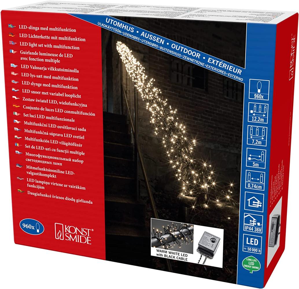 KONSTSMIDE No. 3863-100 Micro LED Büschelllichterkette warmweiß Multifunktion 7,2m IP44 Bild 1