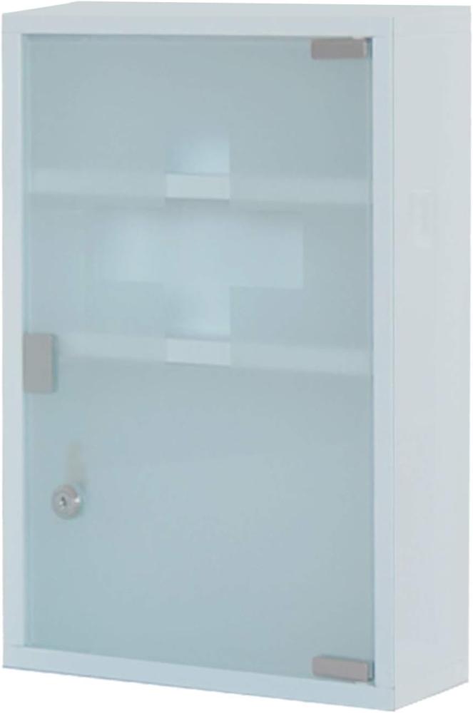 Style home Medizinschrank aus Edelstahl 60x30x12cm, abschließbare Apothekerschrank, XXL Medikamentenschrank Arzeneischrank Erste Hilfe Schrank, inkl. 2 Schlüsseln (Weiß, 4 Fächer) Bild 1