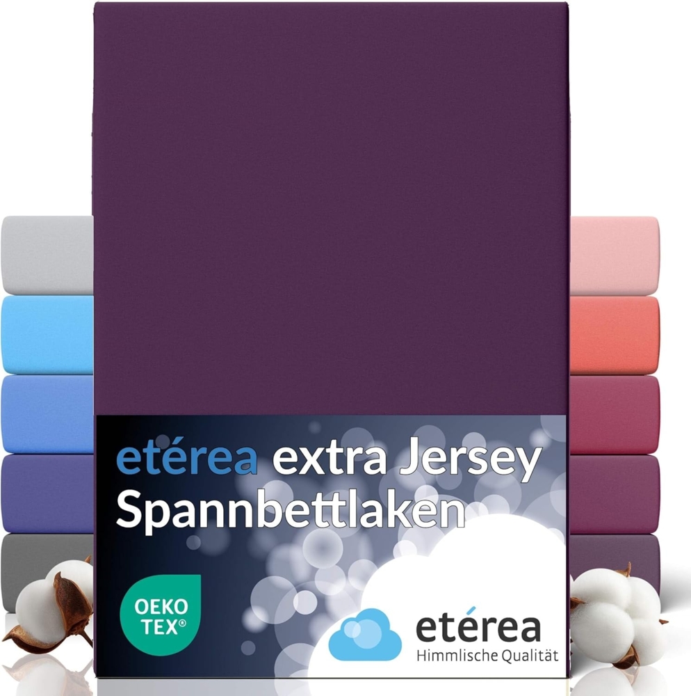 etérea Extra Jersey Spannbettlaken Pflaume 140x200 - 160x220 cm Bild 1