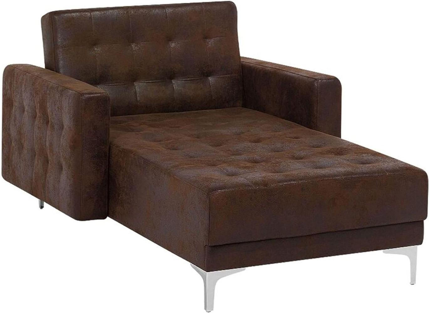 Chaiselongue Kunstleder Old Style braun ABERDEEN Bild 1