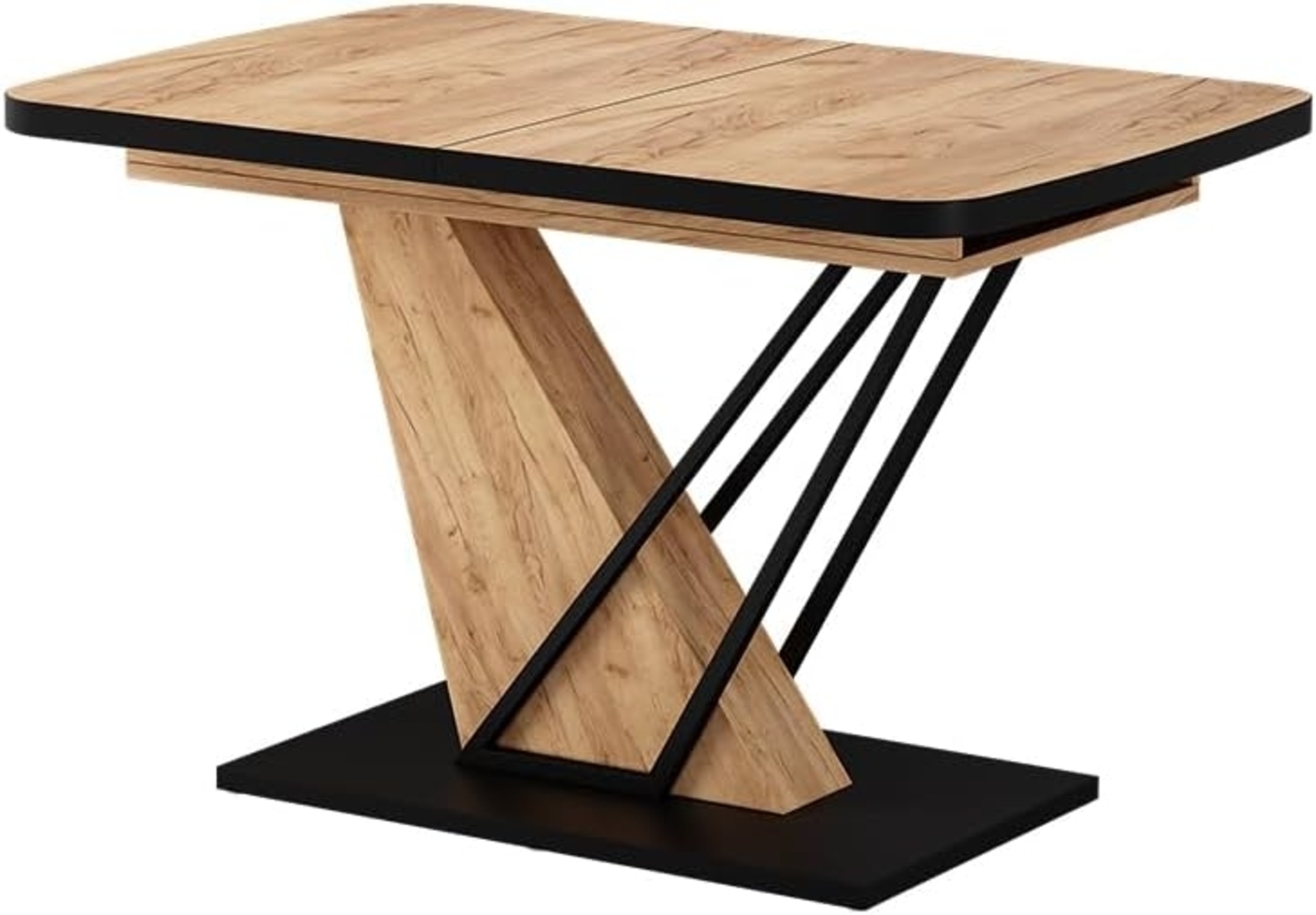 Esstisch Fenaro Schwarz/Eiche 120x80 cm ausziehbar Vicco Bild 1