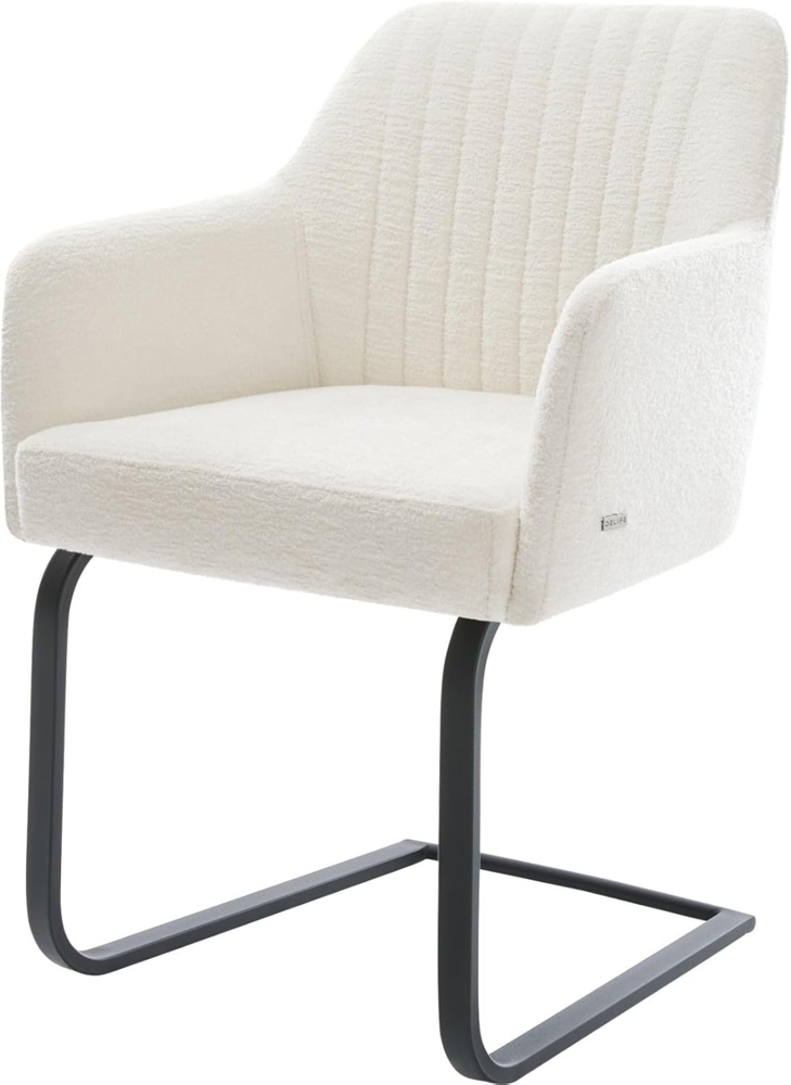 Freischwinger Greg-Flex Bouclé Soft Beige Freischwinger flach Schwarz Taschenfederkern Bild 1