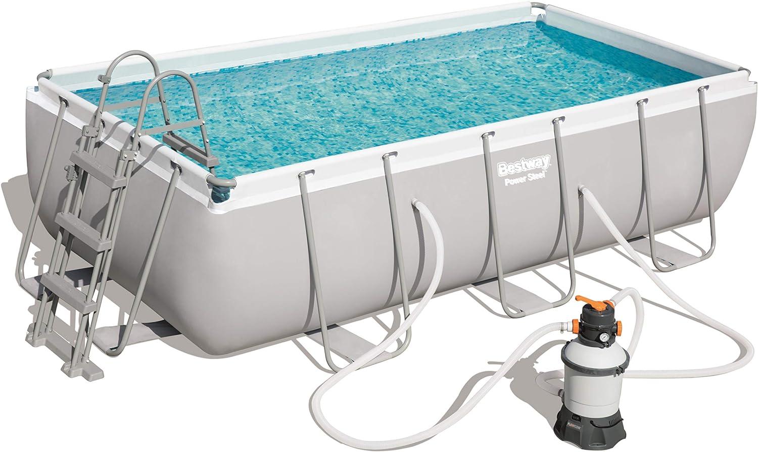 Bestway Power Steel 404x201x100cm, Frame Pool eckig im praktischen Komplett Set 2019 Bild 1