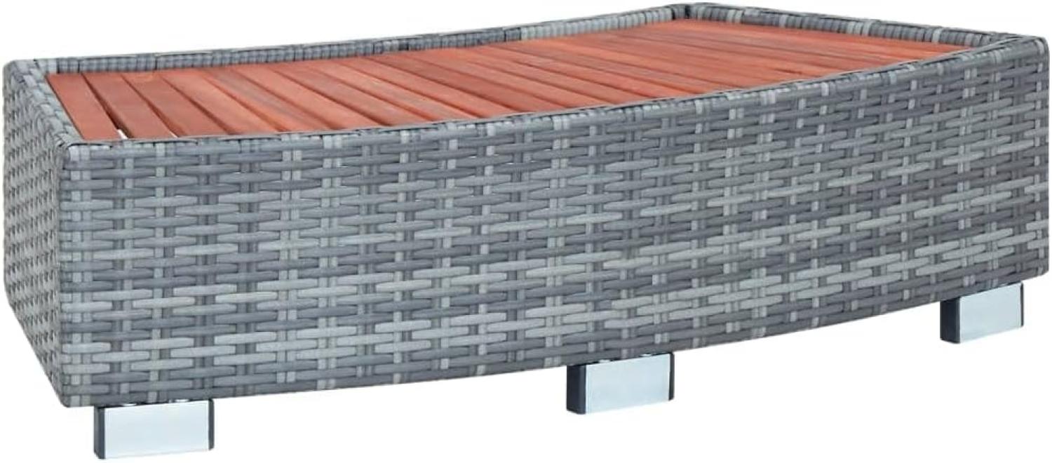 vidaXL Spa-Einstiegsstufe Grau Poly Rattan 92×45×25 cm 46461 Bild 1