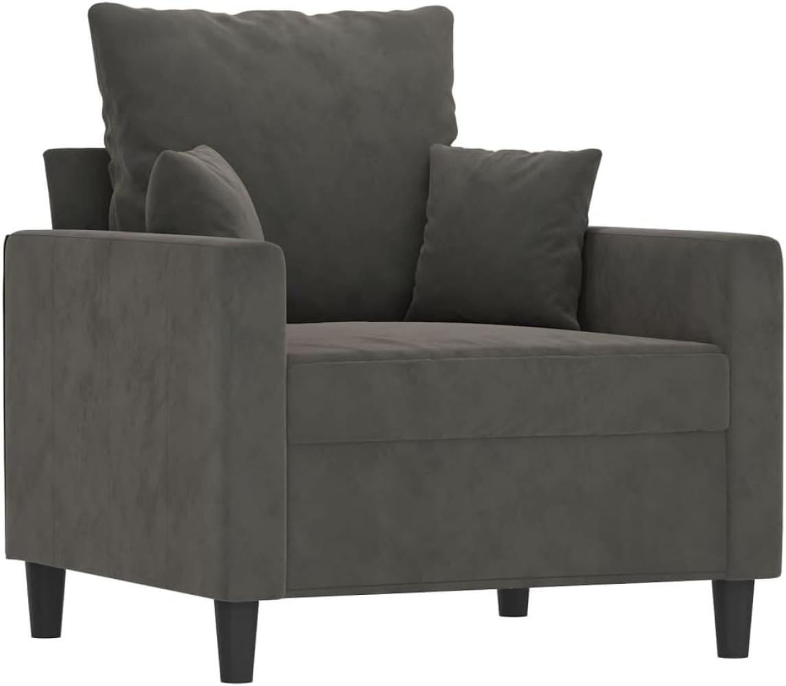 1-Sitzer-Sofa Dunkelgrau 60 cm Samt [348856] Bild 1