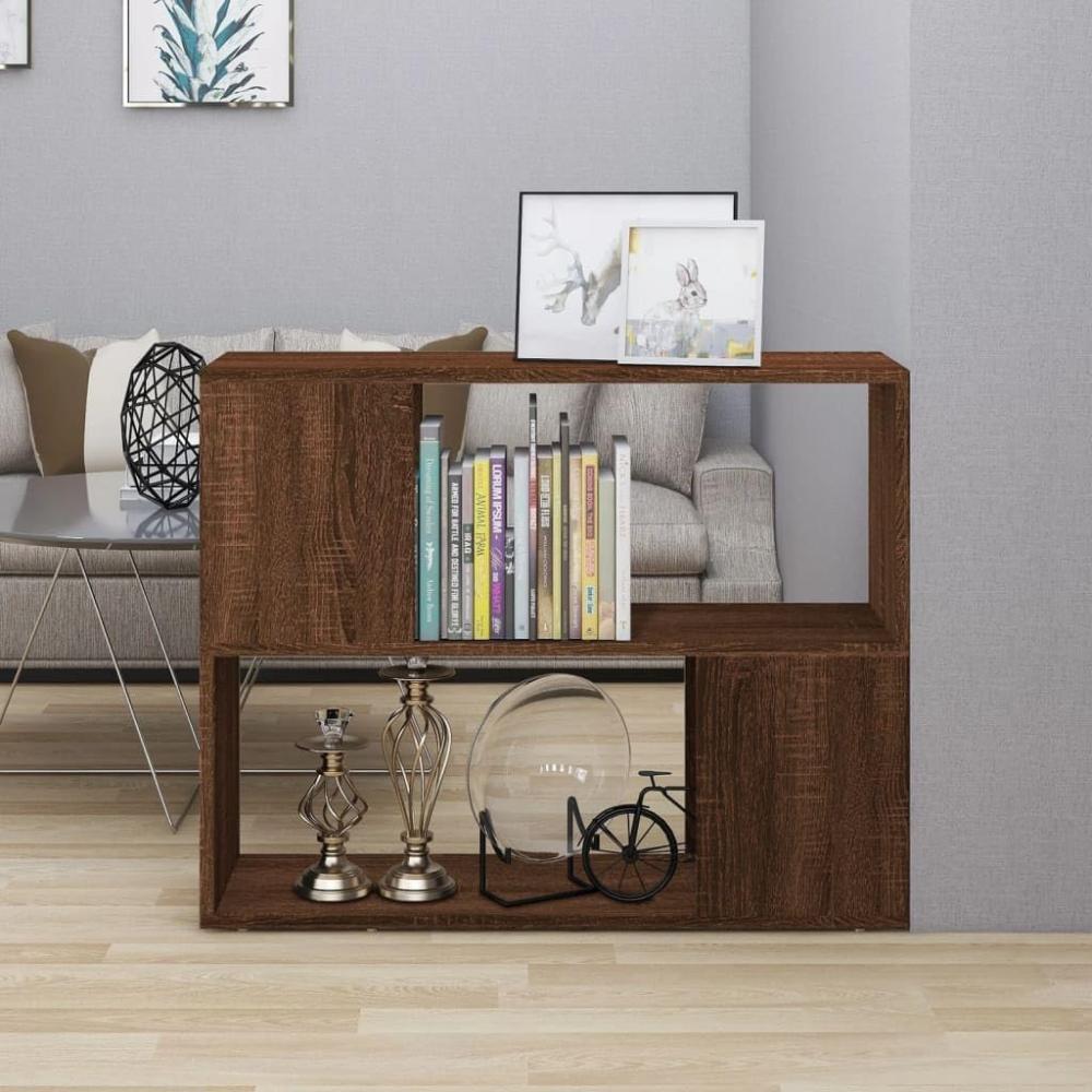 vidaXL Bücherregal/Raumteiler Braun Eichen-Optik 80x24x63 cm 826646 Bild 1