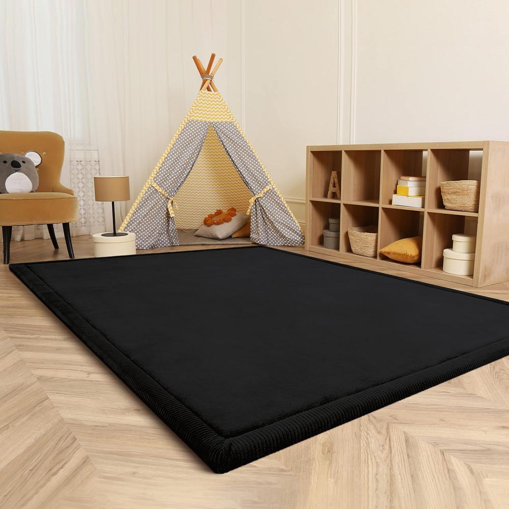 Paco Home Teppich Kinderzimmer Kinderteppich Baby Spielteppich Krabbeldecke Krabbelmatte Weich rutschfest Jungen Mädchen Deko, Grösse:120x160 cm, Farbe:Schwarz Bild 1