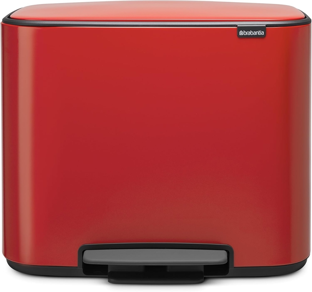 Brabantia Bo Treteimer 11 plus 23 L Abfalleimer, Metall, Passion Red, 54x36. 5x44 cm Bild 1