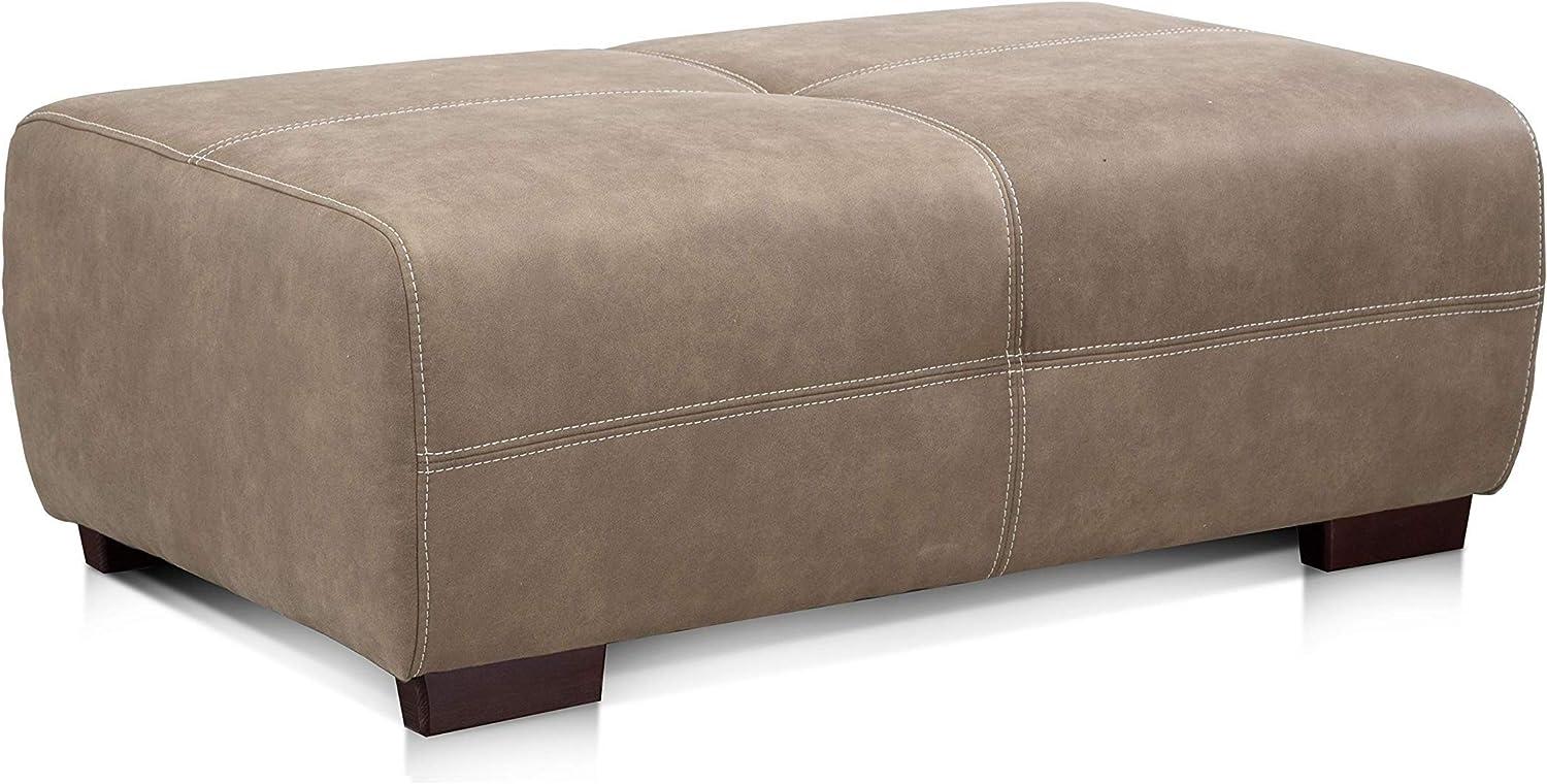 Cavadore Hocker Mavericco / XXL Hocker rechteckig in Lederoptik / Industrial Style / Passend zu Big Sofa und Ecksofa Mavericco / 108 x 71 x 41 cm (BxHXT) / Mikrofaser Beige Bild 1