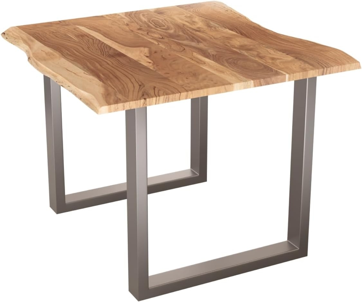 Liadomo Baumkantentisch Isa, Akazie Massivholz, Platte mit natürlicher Baumkante, Metallgestell Bild 1