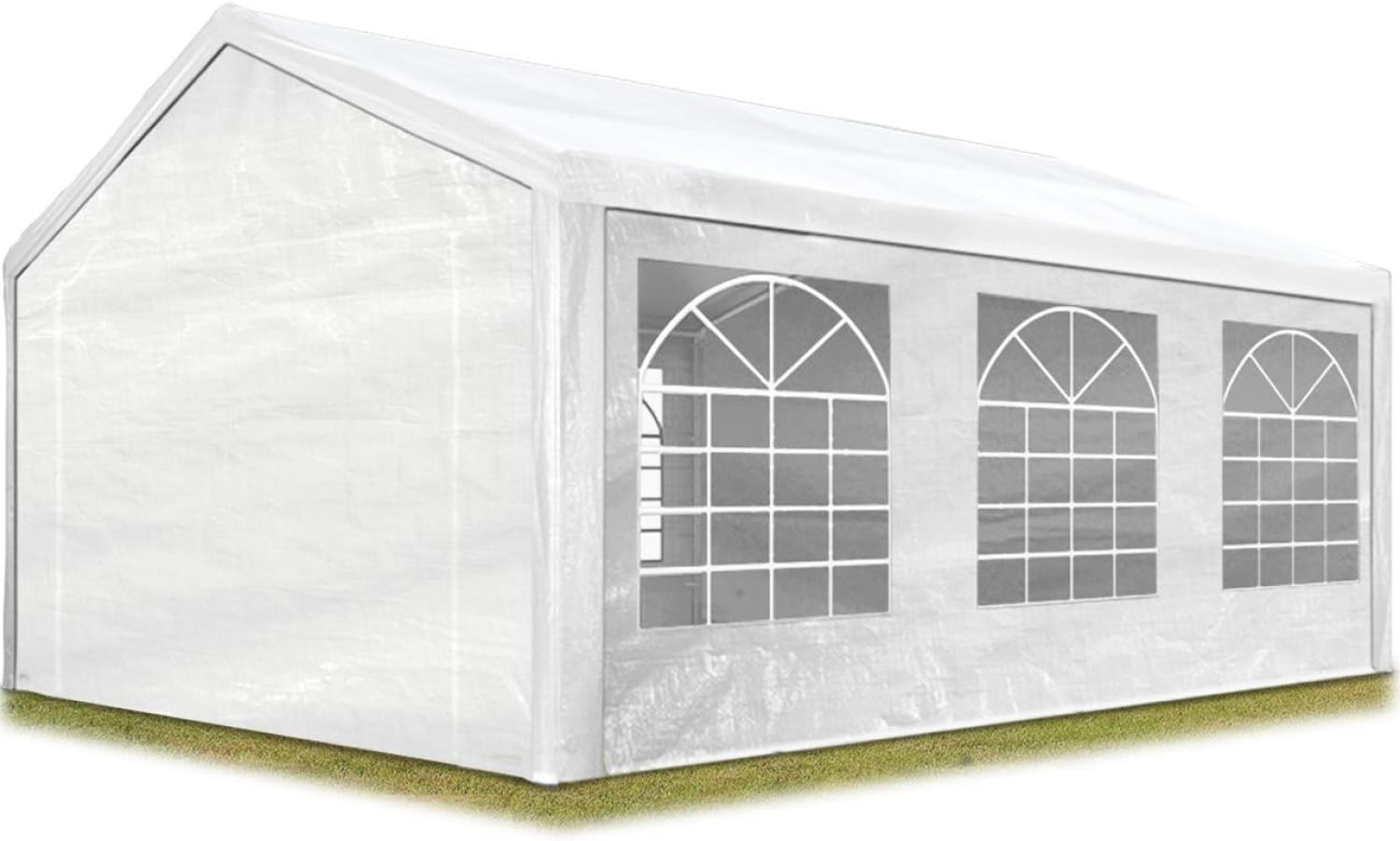 TOOLPORT Partyzelt Pavillon 3x6 m in weiß PE Plane 350 N Wasserdicht UV Schutz Festzelt Gartenzelt Bild 1