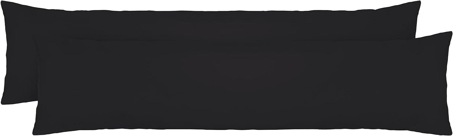 biberna 0077144 Kopfkissenbezug Feinjersey, gekämmte Baumwolle, superweich 2x 40x140 cm, schwarz Bild 1