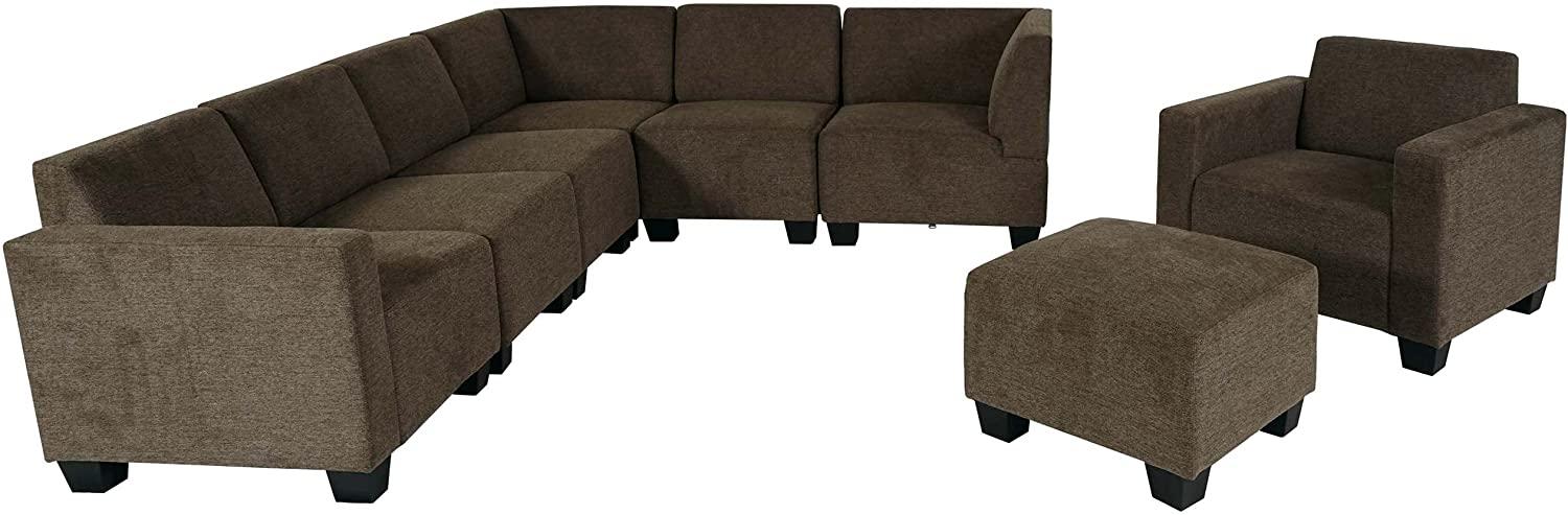 Modular Sofa-System Couch-Garnitur Lyon 6-1-1, Stoff/Textil ~ braun Bild 1