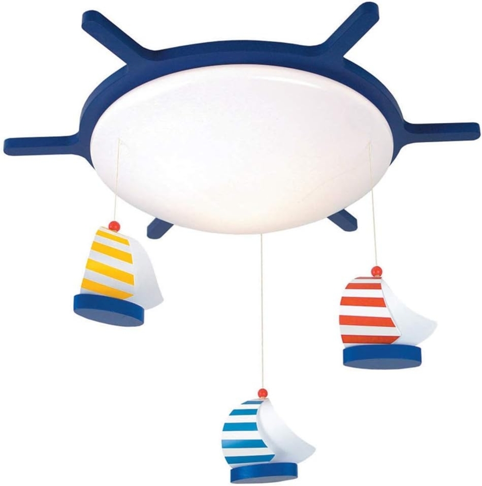 Bunte Deckenleuchte fürs Kinderzimmer, bruchsichere Deckenschale SEGELBOOTE Bild 1