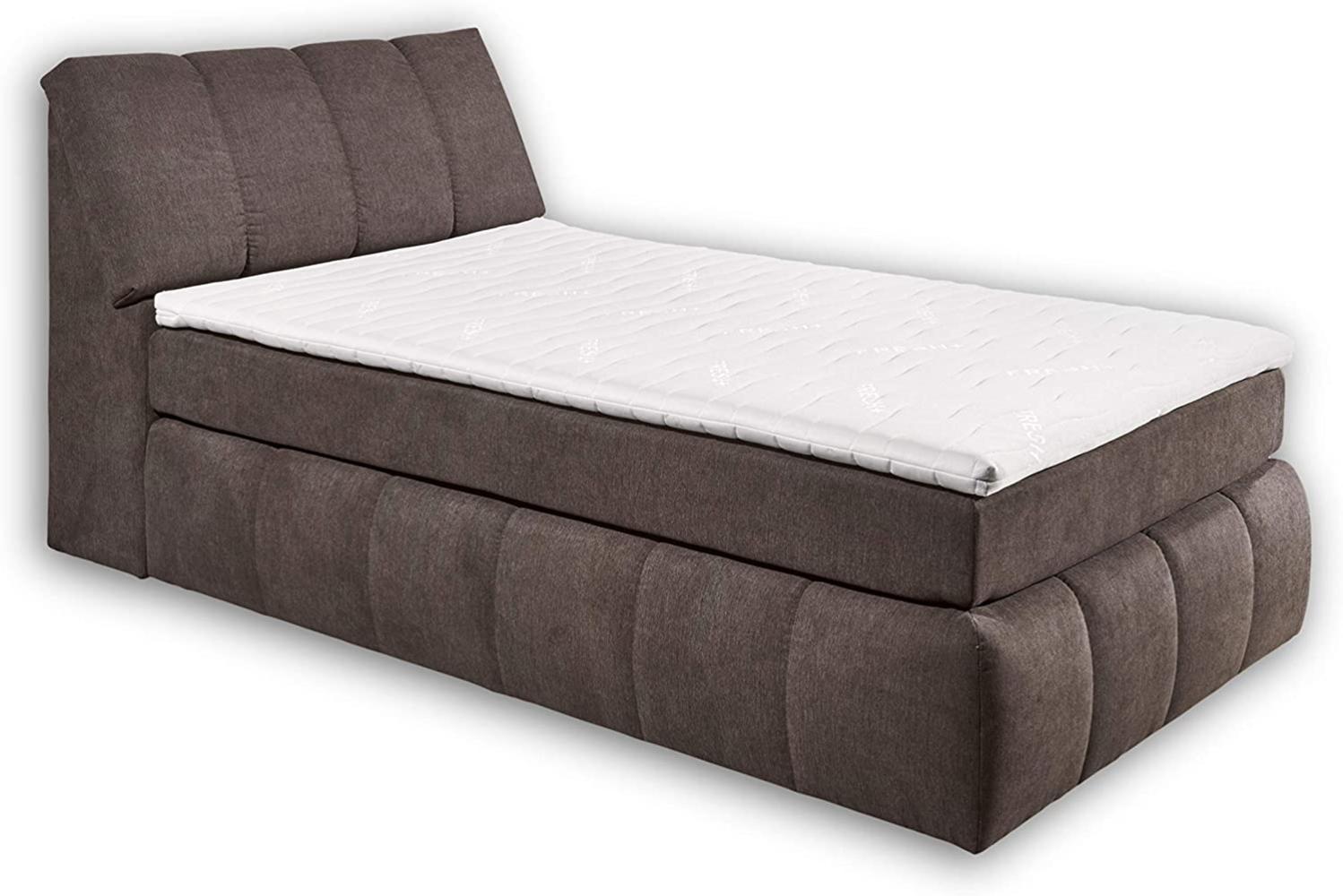 TOLEDO 2 Boxspringbett 120x200 mit Bettkasten, Stone - Bequemes Bett mit 7-Zonen-Federkern Matratze H2-H3 & Komfortschaum Topper - 121 x 110 x 235 cm (B/H/T) Bild 1