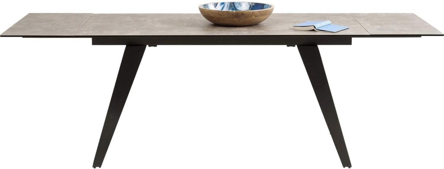 Kare Design Ausziehtisch Amsterdam Dunkel, Ausziebbarer Esstisch mit Glas-Keramik-Platte, Braun, Vergrößerbarer Tisch, (H/B/T) 76x160(40+40) x90cm Bild 1