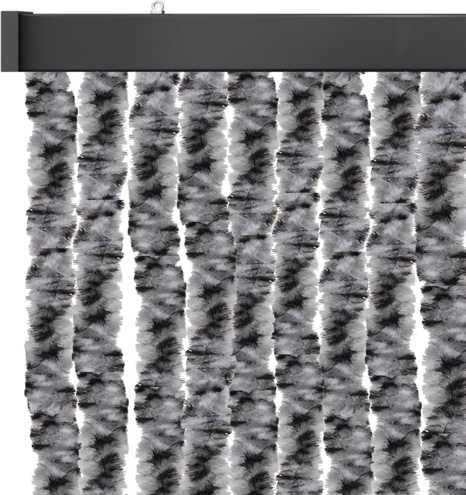 Flauschvorhang 90x220cm ( Anthrazit-Schwarz ), perfekter Insekten- und Sichtschutz für Ihre Balkon- und Terrassentür, viele Farben Bild 1