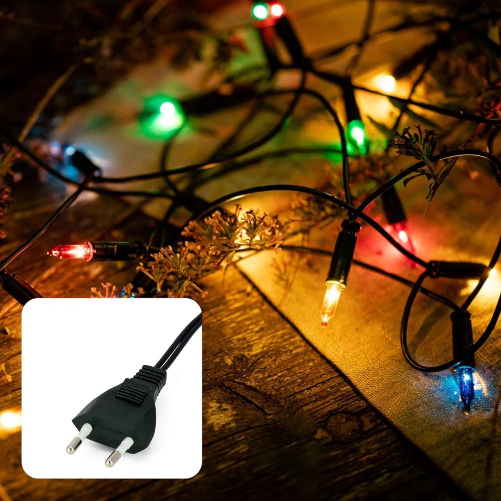 Hellum Lichterkette innen strombetrieben, mini Lichterkette 20er Birnen bunte Lichter, beleuchtete 2,85m, Kabel grün Lichterkette 20 lichter mit Stecker für Weihnachten 832075 Bild 1